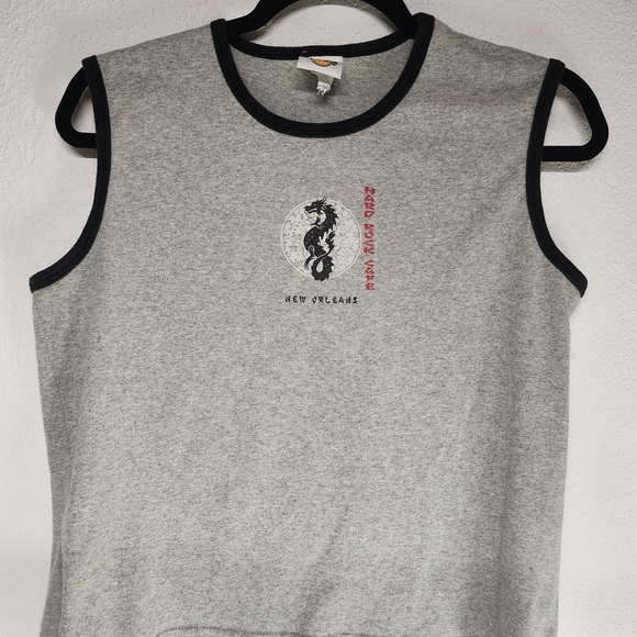 Vintage Hard Rock Cafe Sleeveless Women's Top New Orleans Dragon Large 90s Y2K - Picture 2 of 8